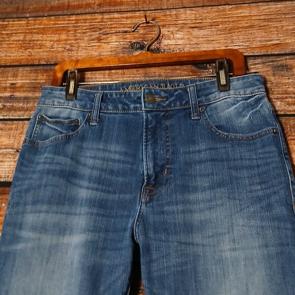 American Eagle Jeans Mens 33X30 Original Boot Cut Extreme Flex 4 Blue Denim - Picture 4 of 10